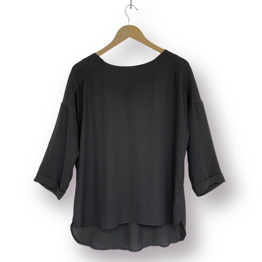 Anthropologie  W5 Blouse 3/4 Sleeves Scoop-Neck Back Zipper